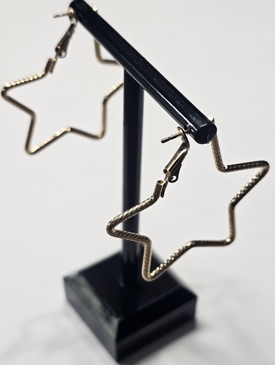 Jewelry - Celestial Chic Large Silver Star Hoop Earrings